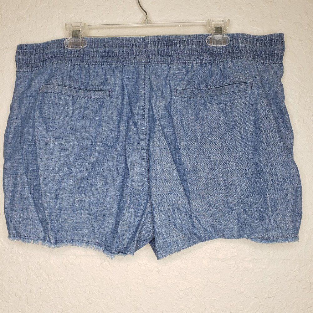 Time and Tru Chambray Jean Cutoff Fringe Shorts XL - Picture 10 of 13